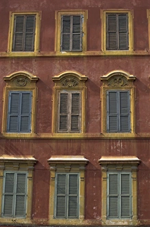 Piazza Di Spagna Prints: Building facade with shutters on windows on the Piazza di Spagna
