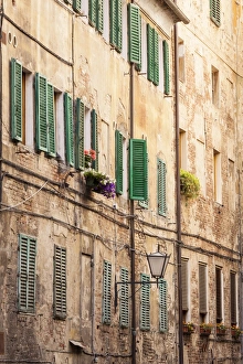 Siena Prints: Building facades in the old town of Siena, Tuscany, Italy, Europe