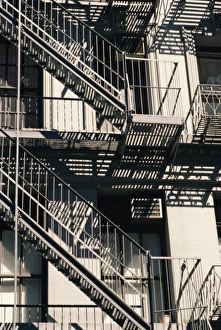 Stair Way Prints: Detail of building with fire escape