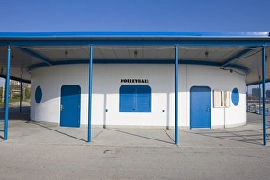 Volley Ball Prints: Building on Oak Street Beach, Chicago, Illinois, United States of America, North America