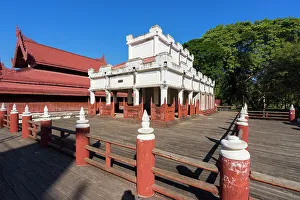 Mandalay Prints: Building at Royal Palace, Mandalay, Myanmar (Burma), Asia