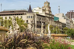 Public Square Prints: Buildings around Catalonia Square (Placa de Catalunya)