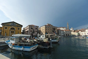 Piran Prints: Buildings on the harbour of Piran, Slovenia, Europe