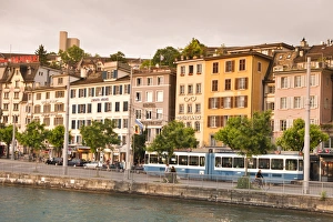 Buildings on the Limmat River, Old Town, Zurich, Switzerland, Europe