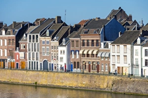 Limburg Prints: Buildings along the Meuse (Ms) River in the Wyck-Ceramique quarter, Mstricht