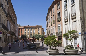 Images Dated 31st July 2007: Buildings, Place Gambetta, Perpignan, Pyrenees-Orientales, Languedoc-Roussillon