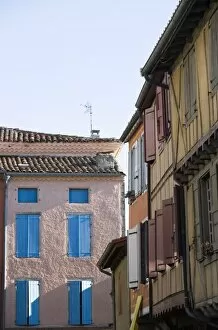 Buildings, Place de la Couverts, Mirepoix, Ariege, Midi-Pyrenees, France, Europe