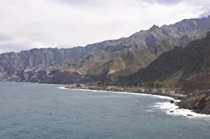 Cape Verde Prints: Buildings on rocky coast of Santo Antao, Cape Verde, Atlantic, Africa