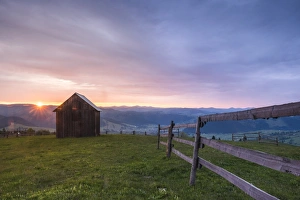Bucovina Prints: Bukovina Region (Bucovina) landscape at sunrise, Paltinu, Romania, Europe