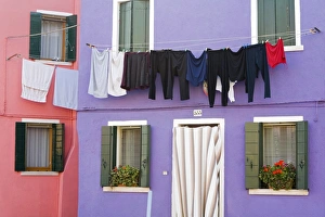 Laundry Prints: Burano Island, Venice, Veneto, Italy, Europe