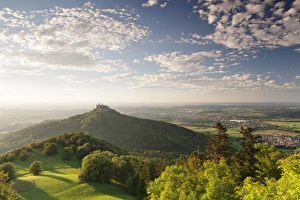 Fortresses Prints: Burg Hohenzollern Castle at sunset, Swabian Alps, Baden-Wurttemberg, Germany, Europe