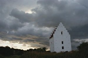 Overcast Skies Prints: Buried church (Tilsandede kirke), Klitplantage Reserve, Skagen, North Jutland