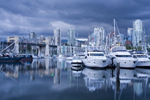 False Creek Prints: Burrard Bridge and Brokers Bay Marina, False Creek, Vancouver, British Columbia