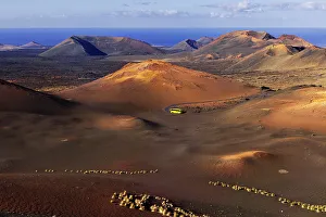 Rugged Terrain Prints: A bus in the middle of Timanfaya National Park