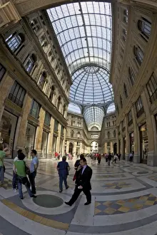 Arcade Prints: Businessman in the Galleria Umberto I Shopping Arcade in Naples, Campania, Italy, Europe