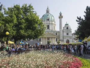 Karlsplatz Prints: Buskers Festival at St. Charles Church (Karlskirche), Resselpark, Karlsplatz, Vienna