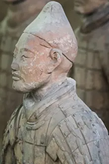 Army Soldier Prints: Bust of a Terracotta Warrior, Mausoleum of the first Qin Emperor, Xian, Shaanxi Province