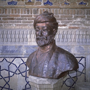 Uzbekistan Prints: Bust of Ulugbek, Timurid ruler and astronomer, died 1449, Samarkand, Uzbekistan