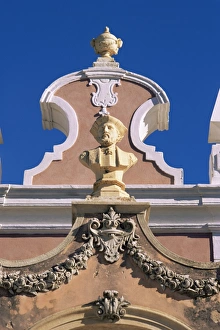 Faro Prints: Bust of Vasco da Gama in the gardens of the Estoi Palace