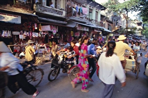 Bustling street in the old quarter