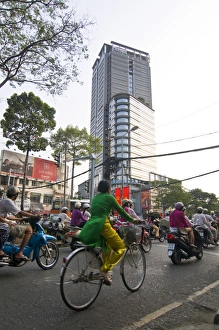 Saigon Prints: Busy street scene, Ho Chi Minh City (Saigon), Vietnam, Indochina, Southeast Asia, Asia