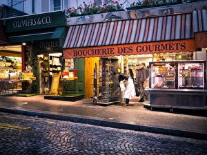French Culture Gallery: Butcher in Montmartre, Paris, France, Europe