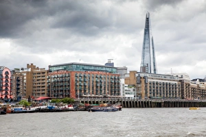 The Shard Prints: Butlers Wharf and the Shard seen from the River Thames, London, England, United Kingdom