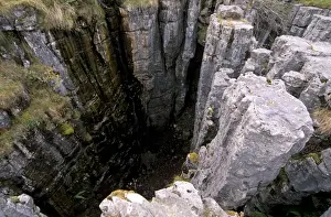 Karst Prints: Buttertubs potholes, karstic erosion at Buttertubs Pass, between Wensleydale