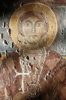Byzantine Prints: Byzantine fresco of Santa Sophia in Santa Maria della Croce church, Casarano, Lecce