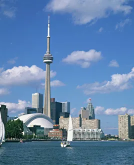 Ontario Prints: The C. N. Tower and the Toronto skyline, Ontario, Canada, North America