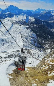 Mountainscape Prints: Cable car on Lagazuoi mountain, Dolomites, Italy