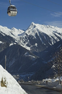 Tirol Prints: Cable car, Mayrhofen ski resort, Zillertal Valley, Austrian Tyrol, Austria, Europe