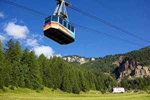 Trento Province Prints: Cable car, Vigo di Fassa, Fassa Valley