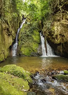 Typically Brazilian Prints: Cachoeira Indiana Jones, waterfall in Boa Esperanca de Cima, Nova Friburgo Municipality