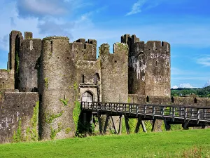 Castle Grounds Prints: Caerphilly Castle, Caerphilly, Gwent, Wales, United Kingdom, Europe