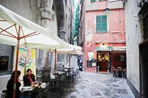 Images Dated 7th November 2009: Cafe and bar in side street, Genoa (Genova), Liguria, Italy, Europe