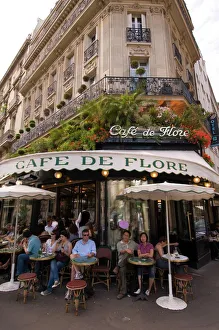 Eating And Drinking Prints: Cafe de Flore, Boulevard Saint-Germain, Paris, France, Europe
