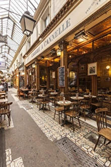 Building Interiors Prints: A cafe in Passage des Panoramas, Paris, France, Europe