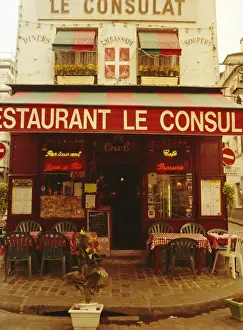 Chair Prints: Cafe restaurant, Montmartre, Paris, France, Europe