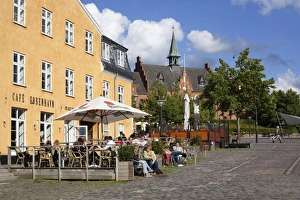 Hillerod Prints: Cafe in Torvet square, Hillerod, Zealand, Denmark, Europe
