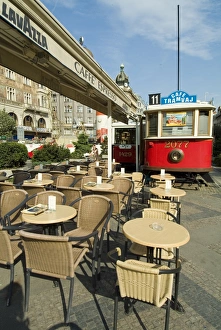 Wenceslas Square Prints: Cafe on Wenceslas Square, Prague, Czech Republic, Europe