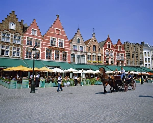 Pulling Prints: Cafes in the main town square, Bruges, Belgium