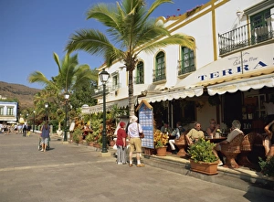Canaries Prints: Cafes along the Promenade around the harbour of Little Venice, Puerto de Morgan