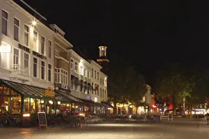 Night Life Prints: Cafes and restaurants at the Grote Markt (Big Market) square at night, Breda