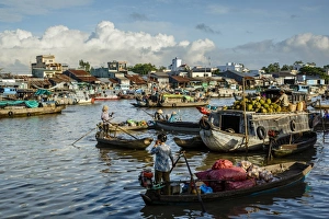Can Tho Prints: Cai Rang floating market at the Mekong Delta