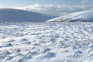 Cairngorm Mountains in winter snow, near Lecht Ski Area, Tomintoul, Highlands