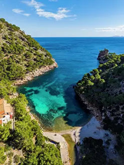 Swimming Prints: Cala Murta beach located on Formentor peninsula in Mallorca offers clear water