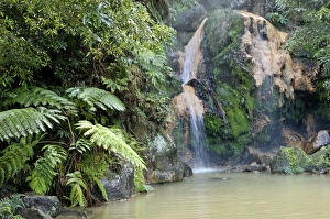 Images Dated 15th October 2006: Caldeira Velha hot waterfalls, Sao Miguel Island, Azores, Portugal, Europe