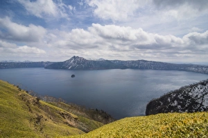The caldera of Lake Mashu, Akan National Park, Hokkaido, Japan, Asia