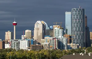 Alberta Prints: Calgary city skyline, Calgary, Alberta, Canada, North America